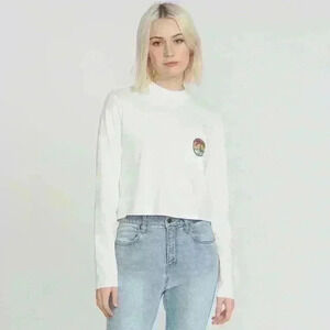 NWT VOLCOM POCKET DIAL LONG SLEEVE TEE -‎ STAR WHITE Size Small